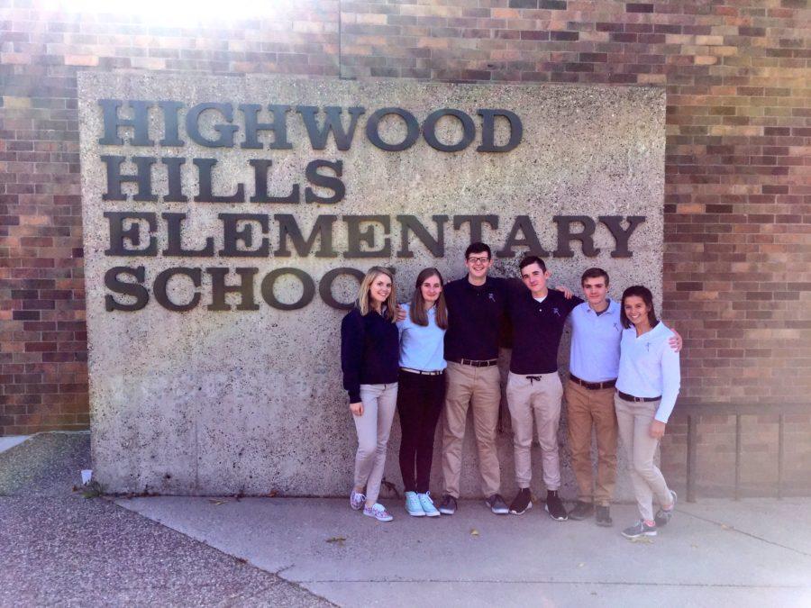 Saints visit Highwood Hills Elementary