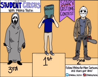 Cartoon Student Circus: Scary Costume Contest